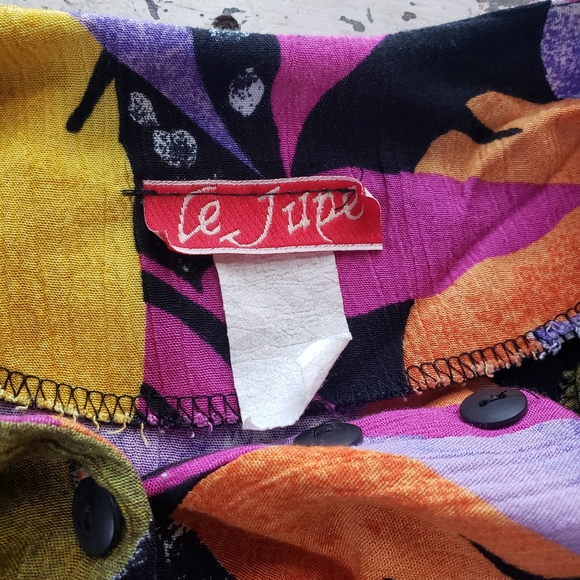 Vintage colorful half button top - Picture 2 of 4